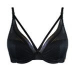 Бюстгальтер с сетчатым поясом и стрепами (Размер: 30D) (Цвет: черный)