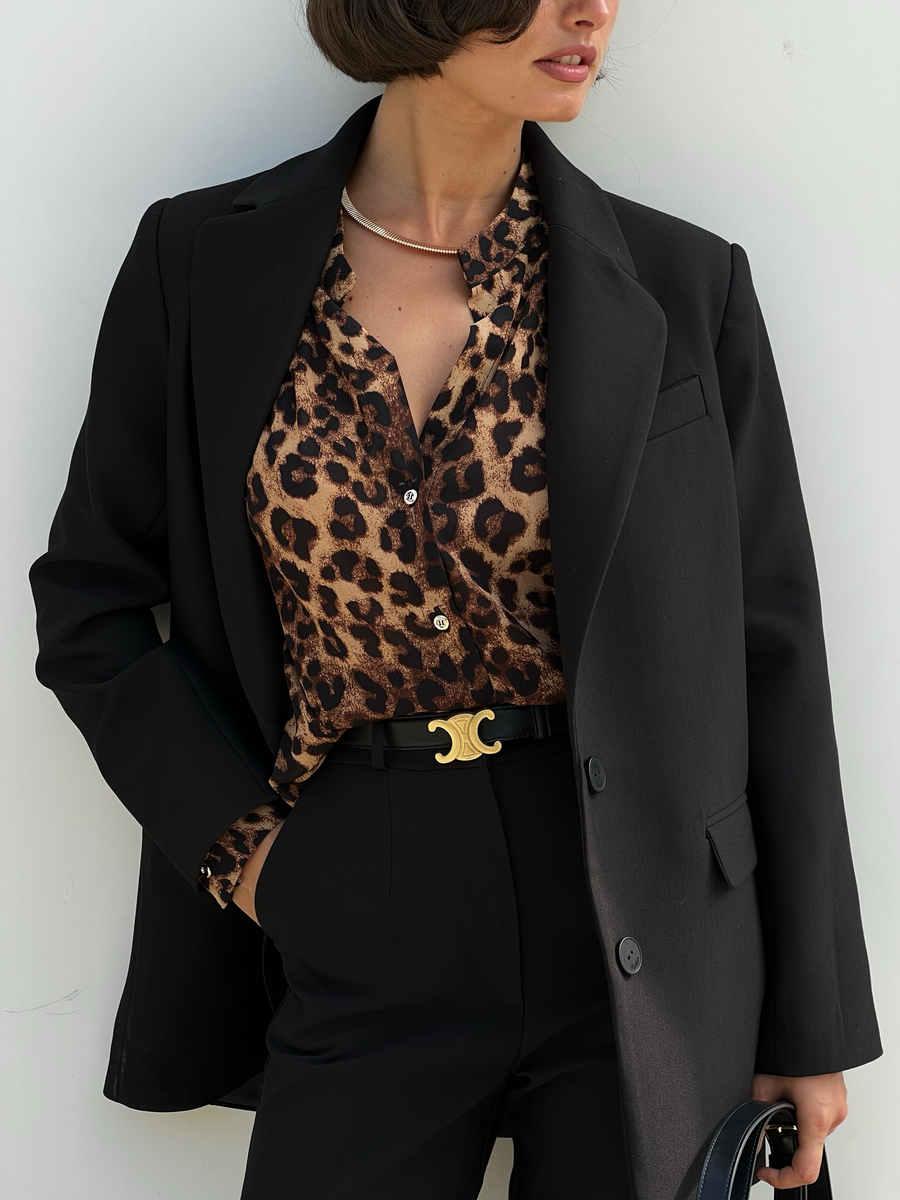 Жакет OVER из плотной ткани черный