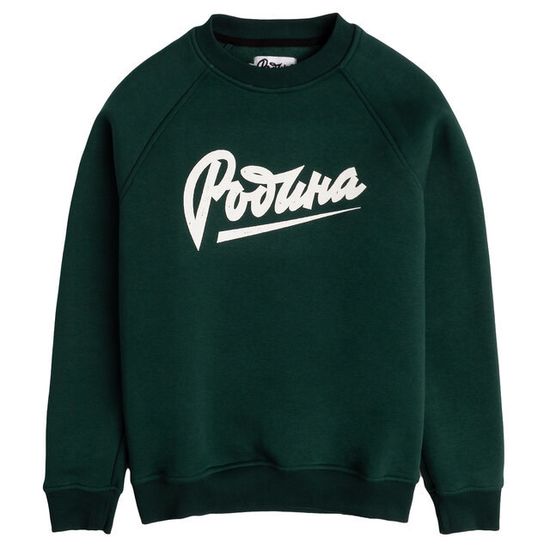 Свитшот РОДИНА Принт утеплённый (темно-зеленый)