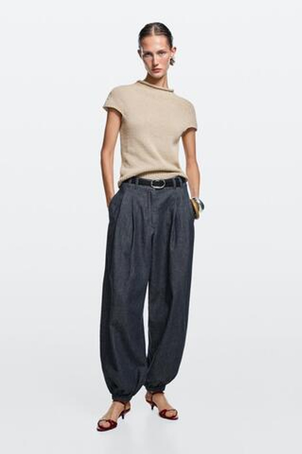 Massimo Dutti Джинсы-баллон, темно-синий