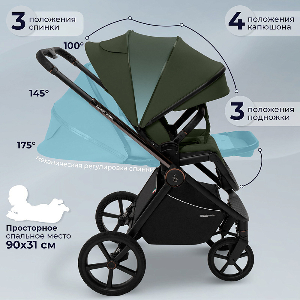 Детская коляска Sweet Baby Elegante Therma SBL 2 в 1 Green