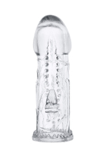 Прозрачная насадка на пенис с шипиками и коготком - 13,5 см. (Цвет: прозрачный)