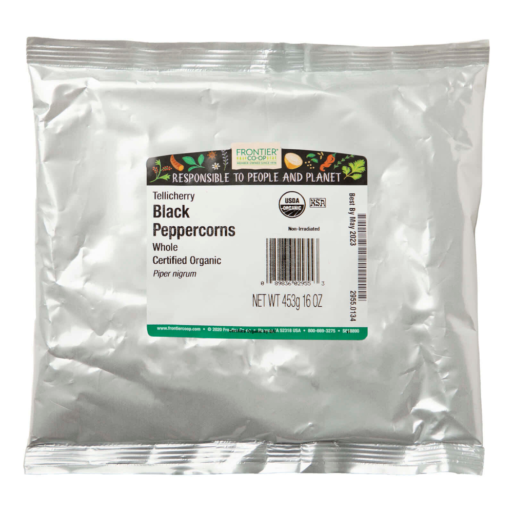 Frontier Co-op, органический черный перец горошком, цельный, 453 г (16 унций)