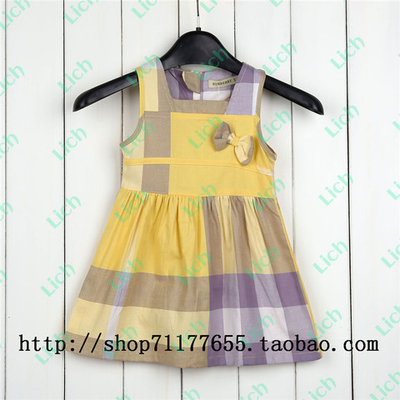 Сарафан детский в клетку с пышной юбкой и бантом