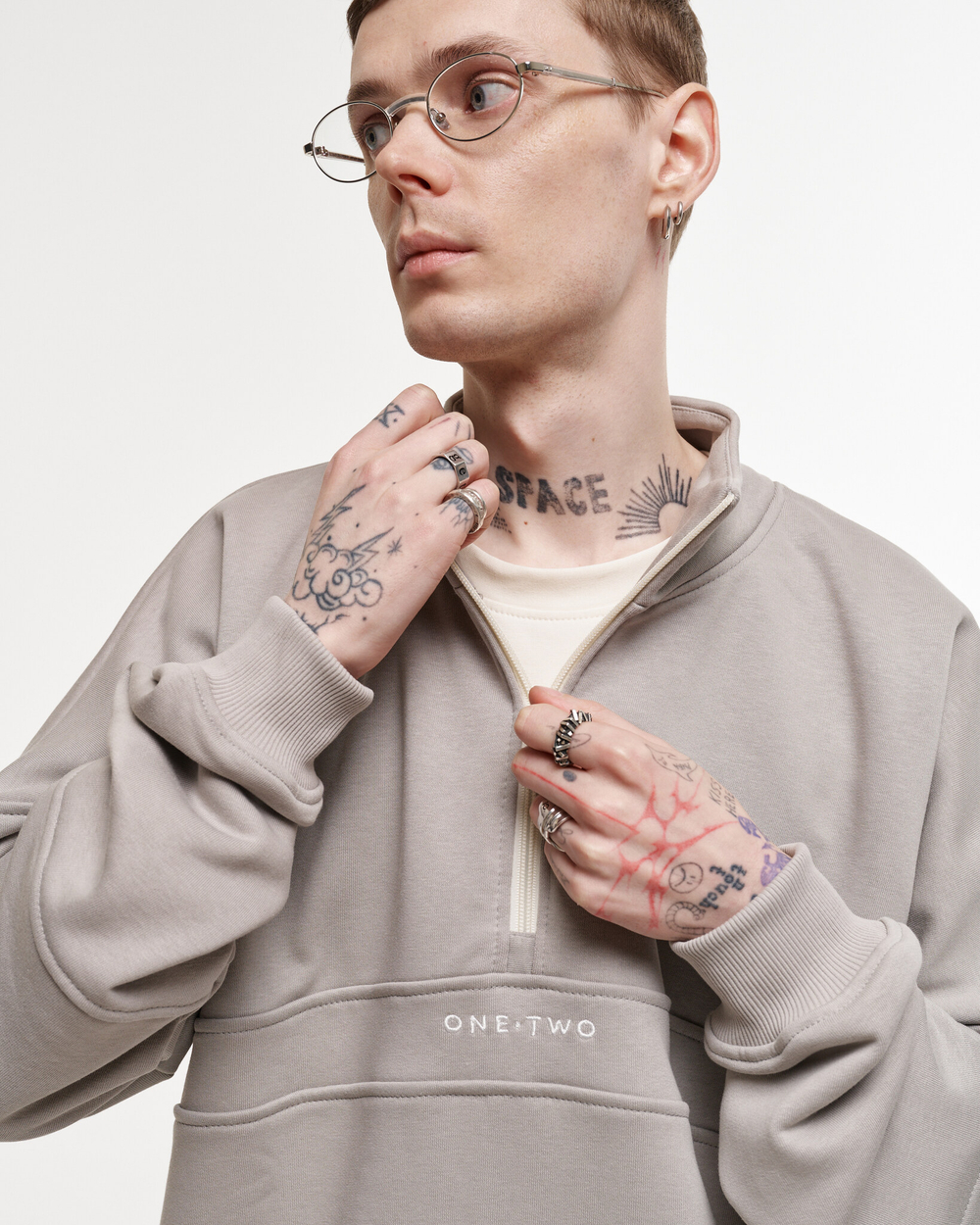 Half-Zipped Sweatshirt LOGO Drizzle