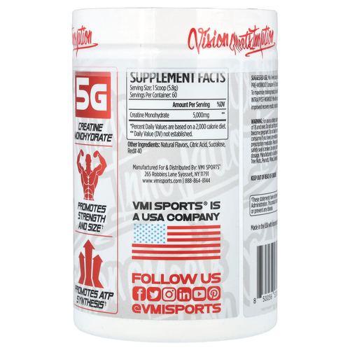 VMI Sports, Моногидрат креатина, жевательная мармеладка, 348 г (12,3 унции)