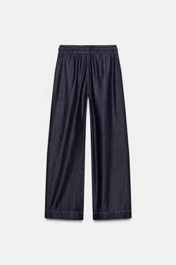 ZARA ДЖИНСЫ BOOTCUT Z1975 С ВЫСОКОЙ ПОСАДКОЙ И ПОЯСОМ, СИНИЙ