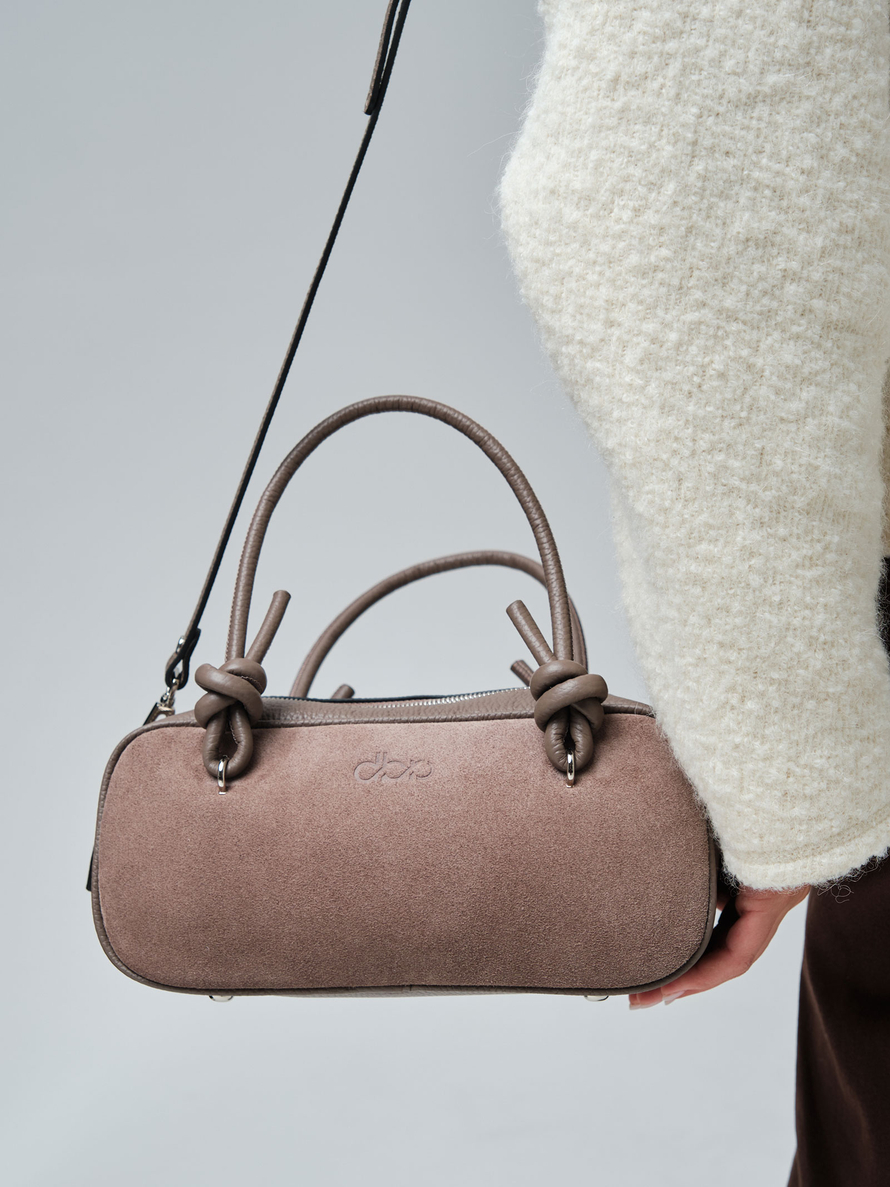 Замшевая сумка Curl DBR 31363 капучино