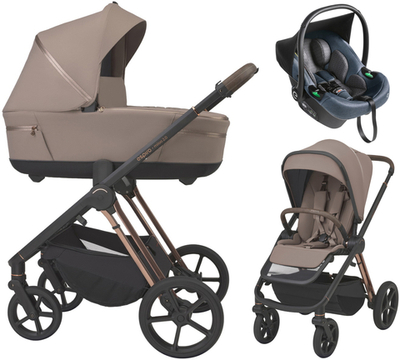 Детская коляска 3 в 1 Espiro Miloo 2.0 и автокресло Pi Gray blue 309 tasty cappuccino