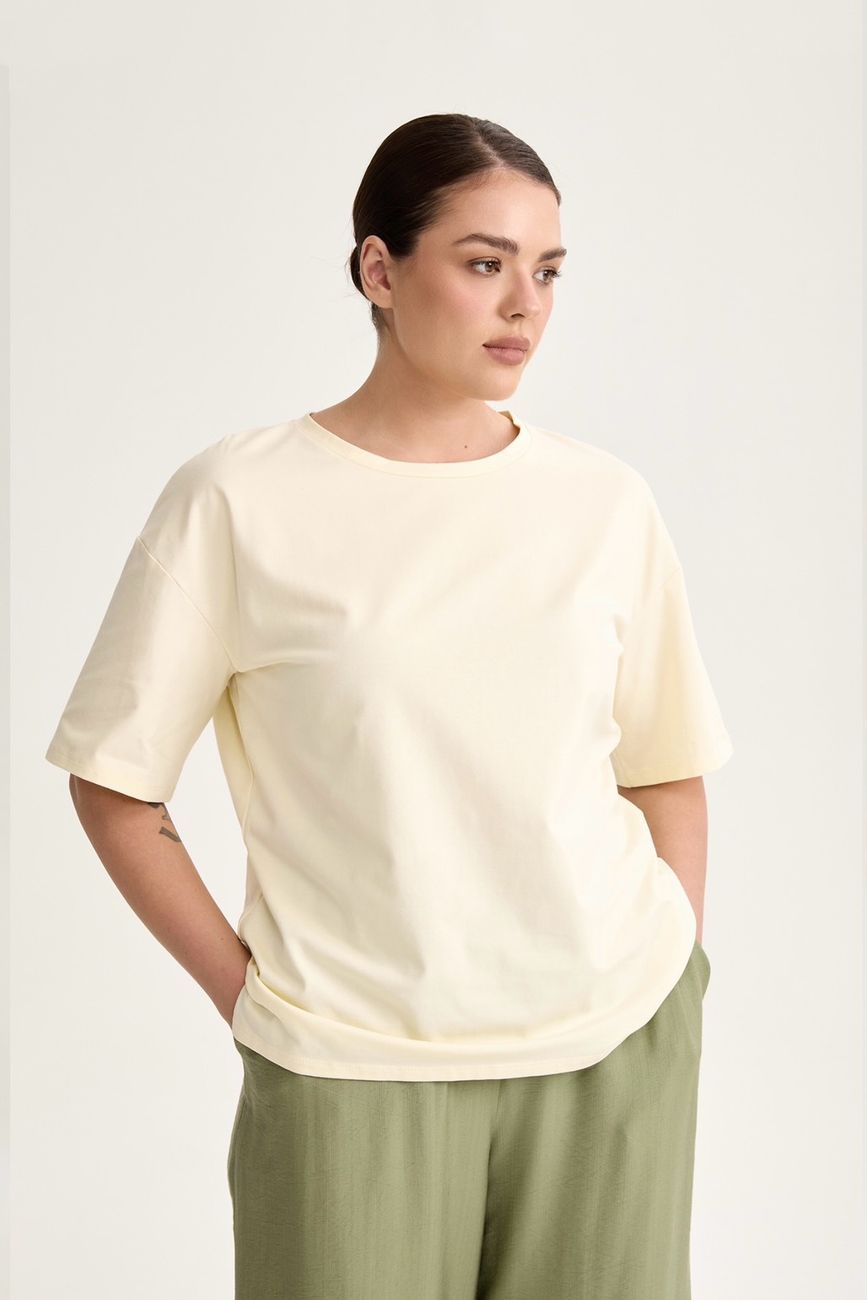Футболка с круглым вырезом, светло-желтый