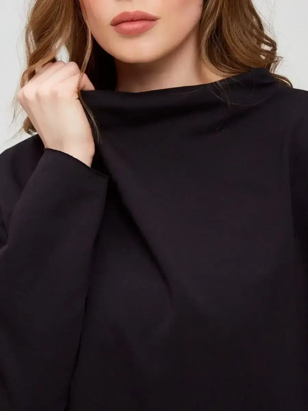 Свитшот оверсайз удлиненный черный