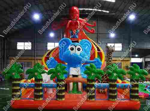 Коммерческий надувной батут "Африканские приключения" 18*9*6 м