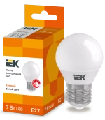 Лампа светодиодная ECO G45 шар 7Вт 230В 3000К Е27 IEK LLE-G45-7-230-30-E27
