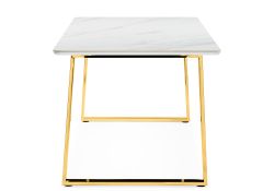 Керамический стол Селена 2 180х90х77 белый мрамор / золото