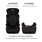 Детское автомоб. кресло "Смарт" груп.2-3 (черный), 3-12 лет, 15-36 кг.