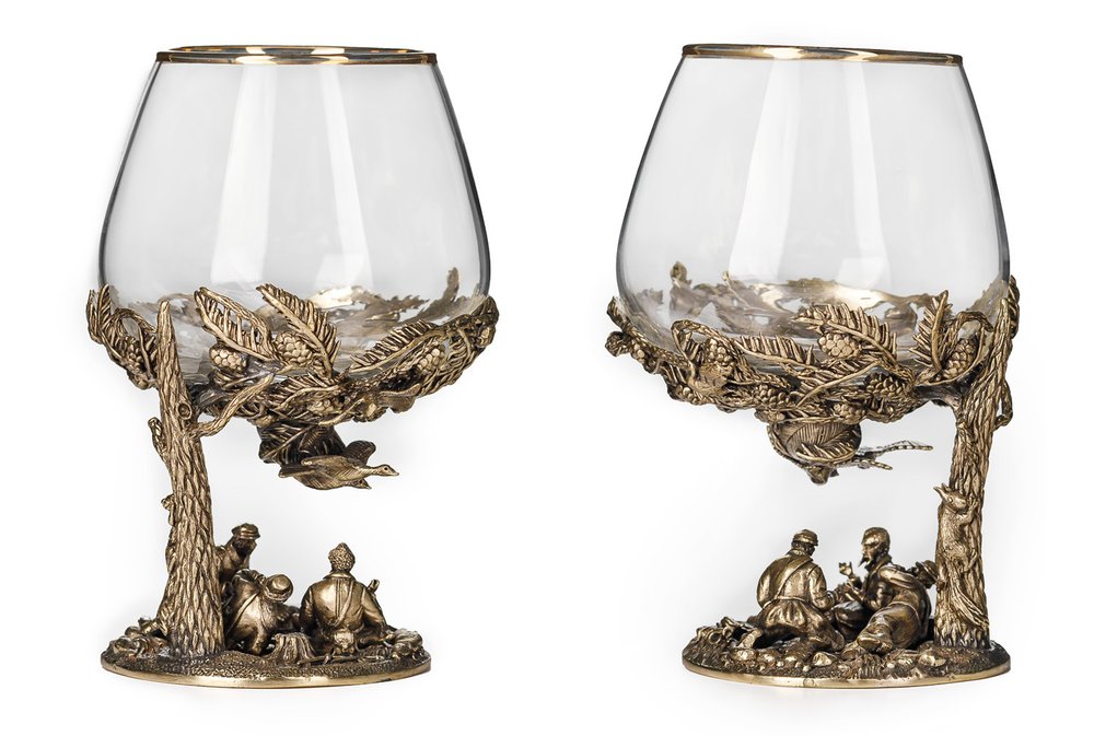 Бокал для коньяка "Охотники на привале"