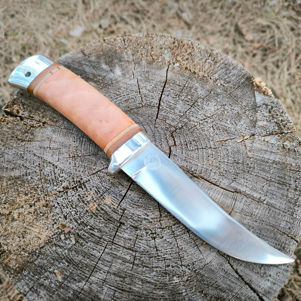 Нож кованый НС-11А Глухарь (40Х10С2М) с алюминиевыми вставками (Златоуст)