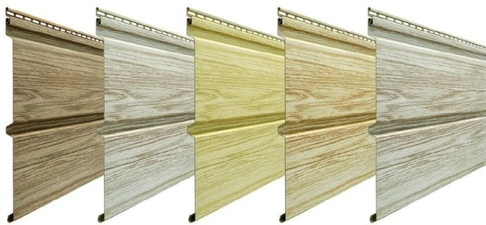 Виниловый сайдинг Döcke Lux D6S 'Брус' рябина/кедр/орех/миндаль/зрелый каштан/канадская береза