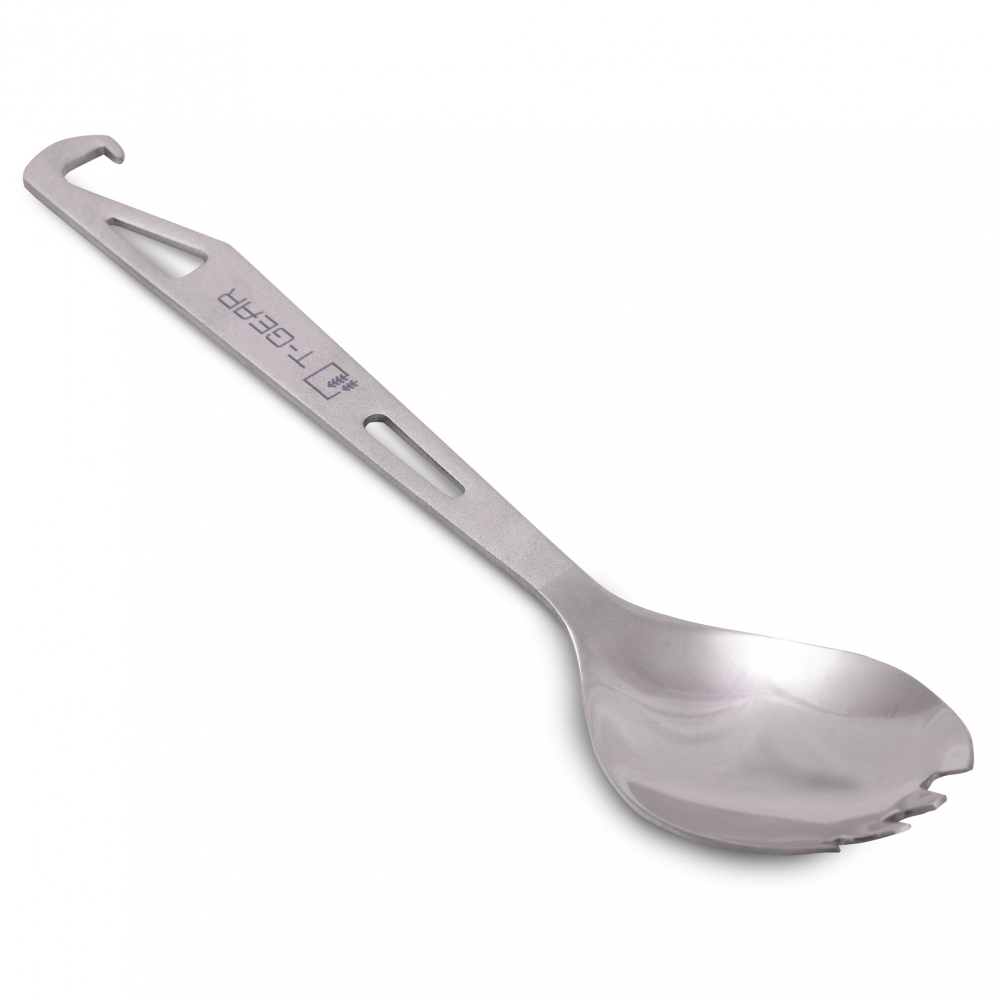 Ловилка с крючком титановая T-Gear Titanium Hooked Spork Polished