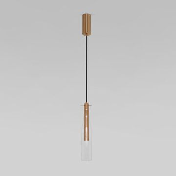 Подвесной светодиодный светильник со стеклянным плафоном 5W 4000К 50254/1 LED латунь Swan Eurosvet