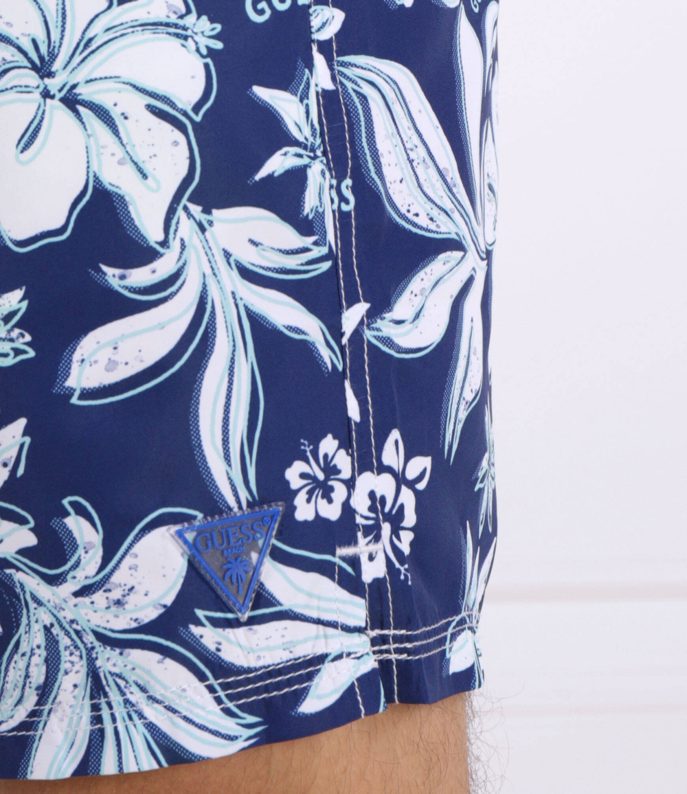 Шорты для плавания SWIMTRUNK MEDIUM IBISCUS AOP Guess Underwear - темно-синий(F3GT18 TEL62)