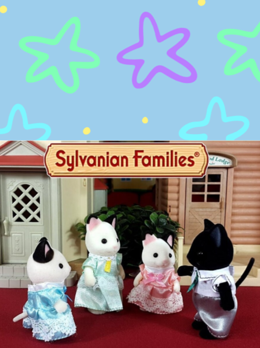 Игровой набор Sylvanian Families «Семья чёрно-белых котов» 5181 — фигурки