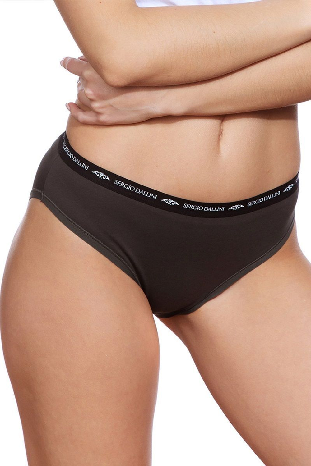 Женские трусы-слипы из хлопка (Размер: XL) (Цвет: серый меланж)