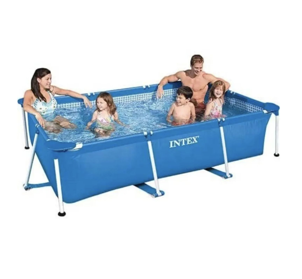 Каркасный бассейн 300х200х75 см Intex 28272, прямоугольный семейный бассейн для дачи Small Frame 3834 л