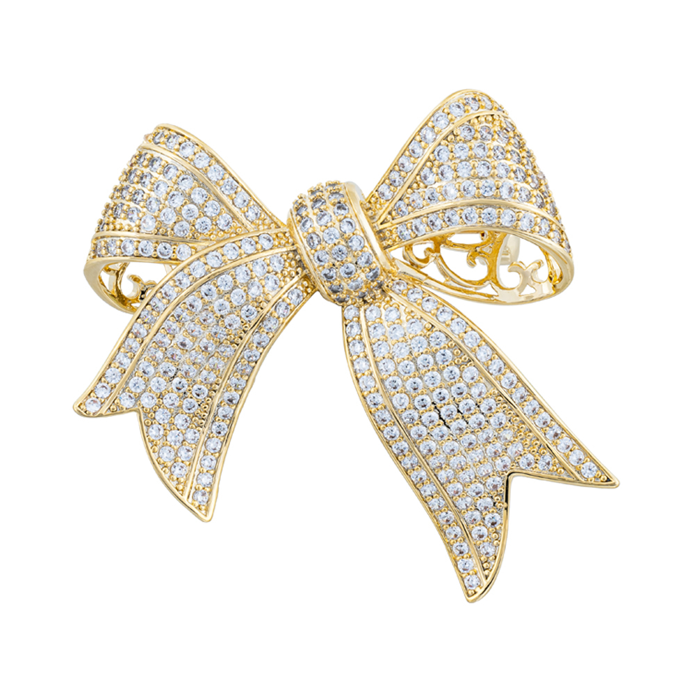 Брошь Fiore Luna Бантик Zircon XR00397B1 BW/G