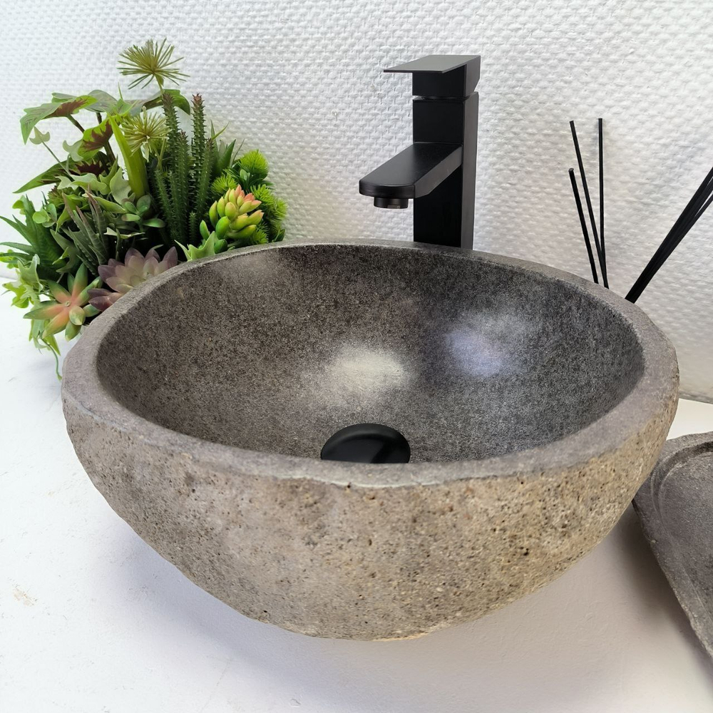 Раковина из речного камня RS64101 (40*32*15) 0122