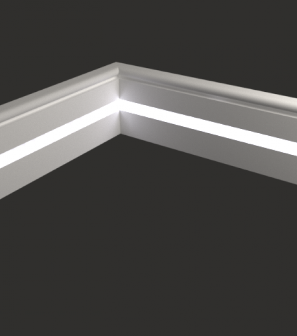 Плинтус МДФ EVROWOOD, PN 030 LED, Белый