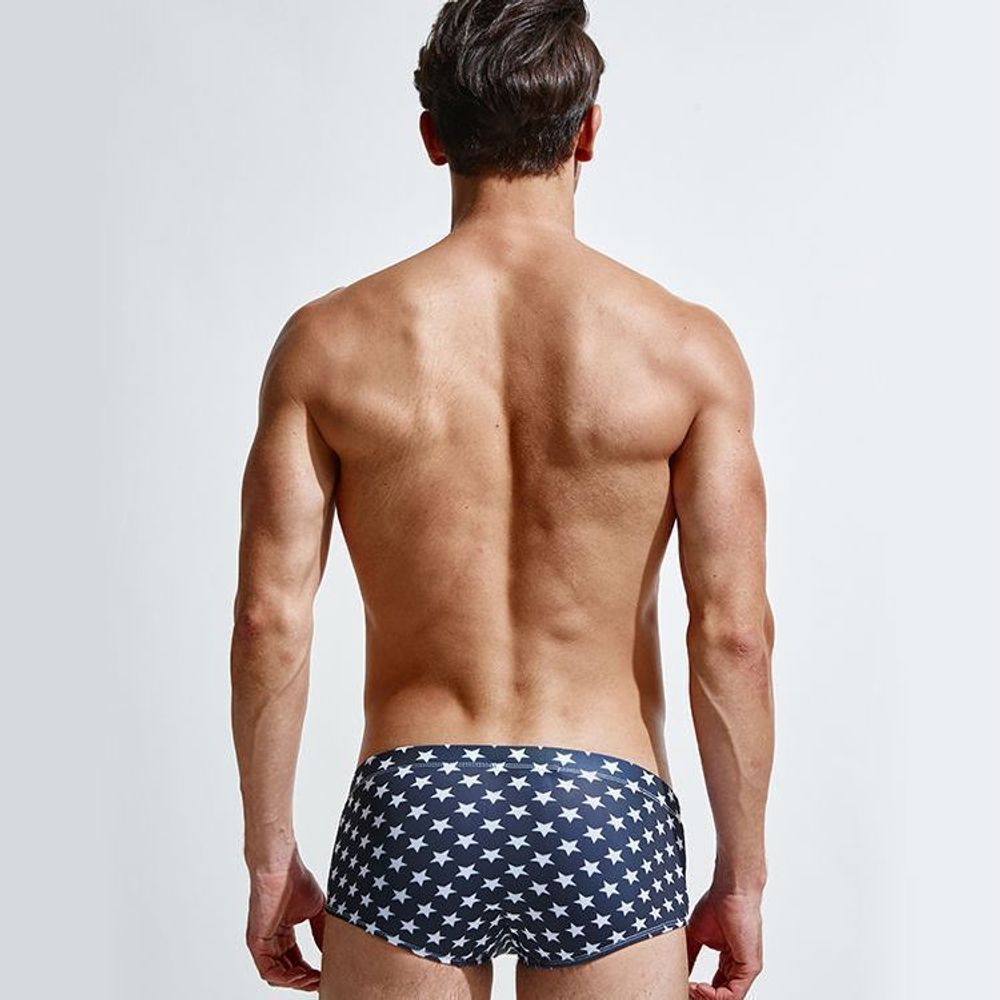Мужские плавки темно-синие с принтом звездочка  EUSSIEINQ
