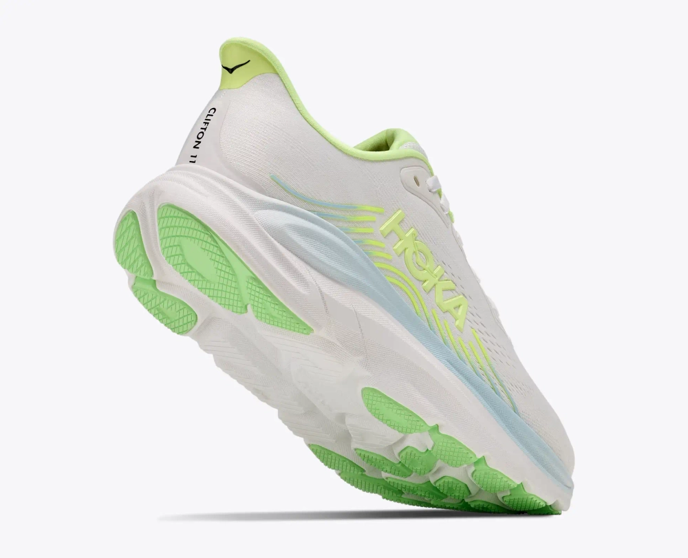 Женские кроссовки Hoka Clifton 11 - Frost / Neon Yuzu