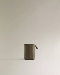 ZARA HOME КОЖАНЫЙ НЕСЕССЕР, ХАКИ