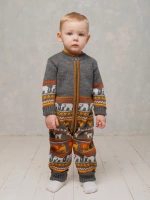 Вязаный комбинезон для новорожденных и малышей на молнии