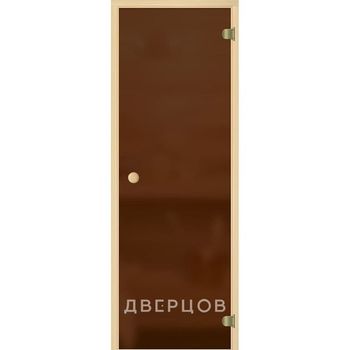 Стеклянная дверь для сауны АКМА бронзовая матовая ручка кноб