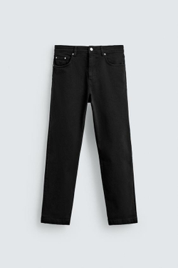 ZARA БРЮКИ STRAIGHT FIT, ЧЕРНЫЙ