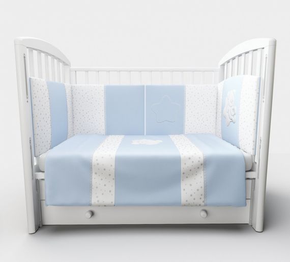 Набор в кровать для новорожденных Lollycottons Maks Bear, Голубой