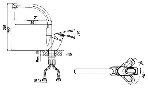 СМЕСИТЕЛЬ CALORIE САL1824A38