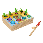Развивающая игрушка деревянная Обьемная рыбалка урожай + червяки, коробка C-41679