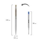 Набор ручек Brauberg Brioso (шариковая 1мм + перьевая 0.5мм), синие, корпус серебро