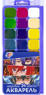 Акварель 24 цв. без кисти "Аниме" (Луч)