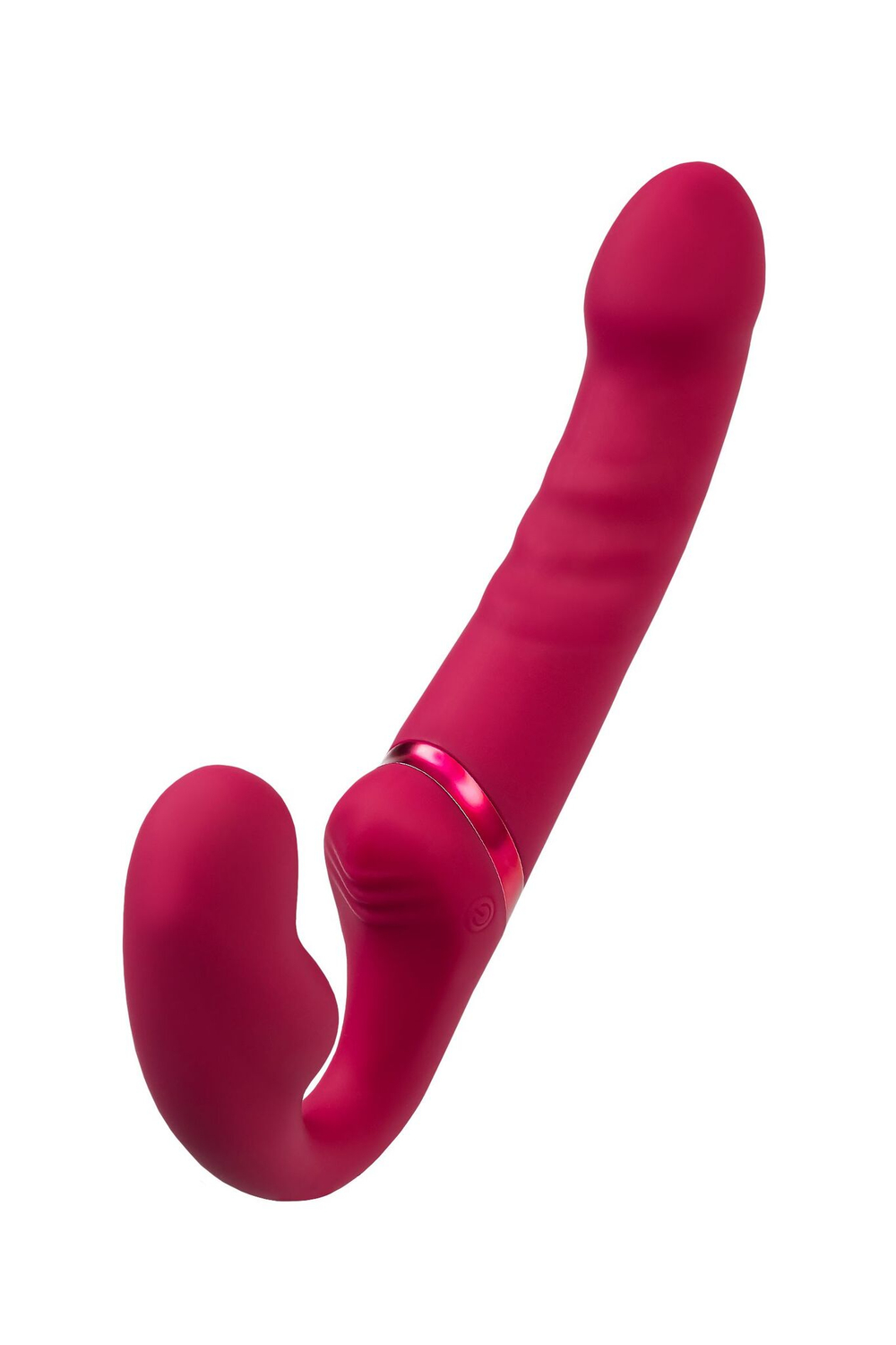 Малиновый безремневой страпон Lapis - 23 см. (Цвет: малиновый)