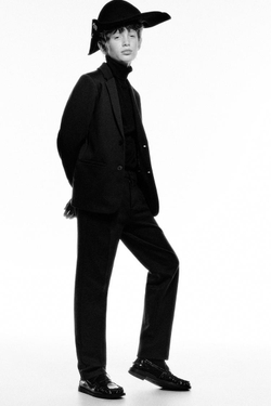 ZARA КОСТЮМНЫЙ БЛЕЙЗЕР ИЗ РЕЛЬЕФНОЙ ТКАНИ, СИНИЙ