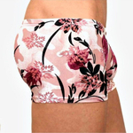 Мужские трусы-хипсы с крупным цветочным принтом (Размер: M) (Цвет: бежевый)