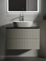 Тумба с раковиной Sancos SNOB R 80 со столешницей, бежевая матовая