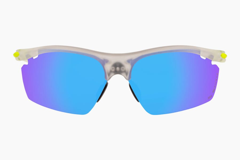 Спортивные очки с диоптриями Demetz Lazer-Run / Matte Crystal / Fluorescent Yellow V. Brun Miroir Bleu Cat.3