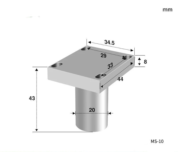 Vr-10m square fixing piece (adapted to ms-10 main body)