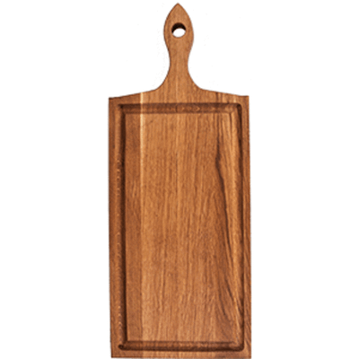 Доска для подачи прямоугольная с ручкой(10см),с выемкой.;дуб;H=25,L=325,B=175мм