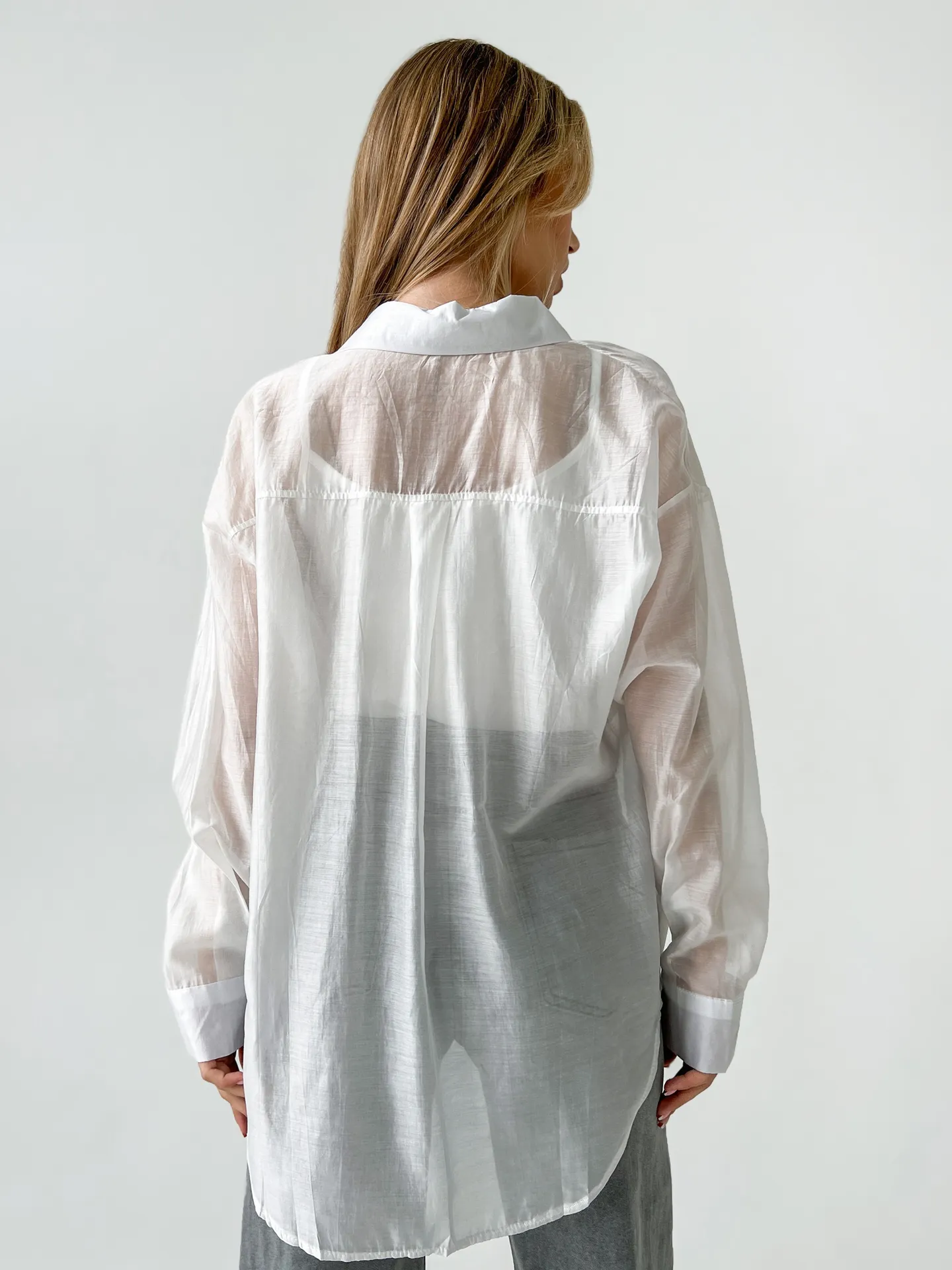 Рубашка LJHY 9268 однотонная свободная с майкой в комплекте
